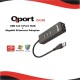 QPORT Q-U3G 10/100/1000 USB3.0 3PORT USB ÇOK+USB ETHERNET